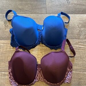 Wacoal Embrace Lace T-shirt Bra Set of 2 - Blue and Plum